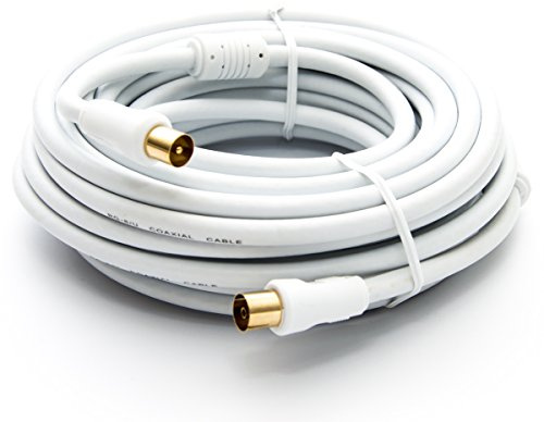 Premium X 15m Antennenkabel TV Anschlusskabel HDTV Full HD, 4K Koaxial-Kabel - Vollmetall-Stecker auf IEC-Buchse für digitales Fernsehen und Radio - DVB-T/T2, DVB-C, DVB-S/S2 - Weiß