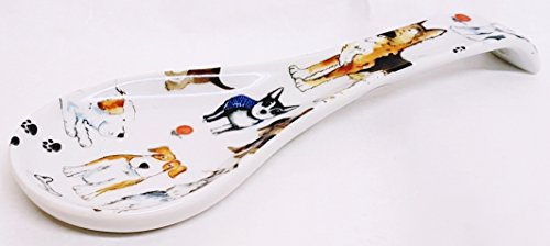 Fromeuropewithlove Repose-cuillère en céramique Motif chiens