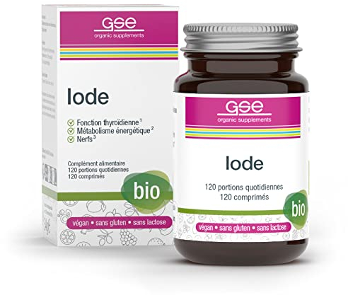 GSE Jod Compact Tabletten, 100% hochdosiertes Jod aus Pflanzen, ohne Zusatz von Aromen und Zucker, BIO-Qualität