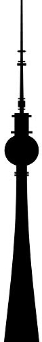 GreenIT Sticker TV Tower Berlin 10 cm Tattoo Adhesive Film Decorative Film Car Sticker Car Wall Door Window (Black)