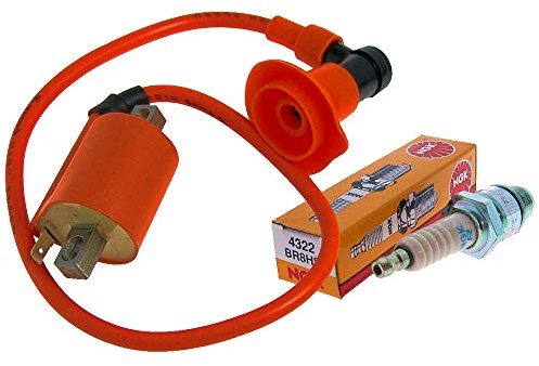 2EXTREME Racing Sport Tuning Zündspule + NGK Zündkerze kompatibel mit Yamaha Aerox, MBK Nitro, SR50
