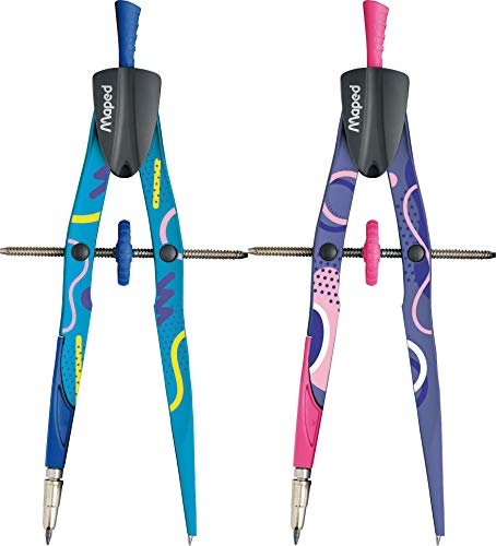 Maped - Zirkel-Kasten Schnellverstell-Zirkel PRECISION FANCY, 3-tlg. - lila, blau