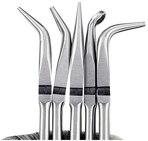 Auoeer Tools Suitable for Household Outdoor Multi-Function Diagonal Multi-Function 5 Long-Nosed Needle-Nosed Pliers Set 11 Inch (Color : Black, Size : 11 inch) Pincers