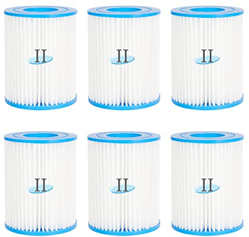 QNINE 6 Stück Pool Filter Größe 2, Pool Filterkartuschen Typ 2, Kartuschenfilter 58383/58381/58093/58094, Poolfilter Type II