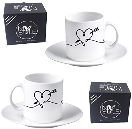 My Custom Style 2 tazzine Espresso con piattino#Amore-Cuore#