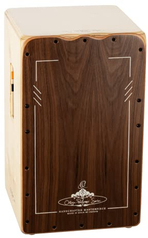 Ortega Guitars Performer Series Cajon / Trommelkiste - Walnuss | eingebauter Piezo-Tonabnehmer, Resonanzkorpus aus baltischer Birke, 11,25 x 17 x 11,75 Zoll, OCJPF-3