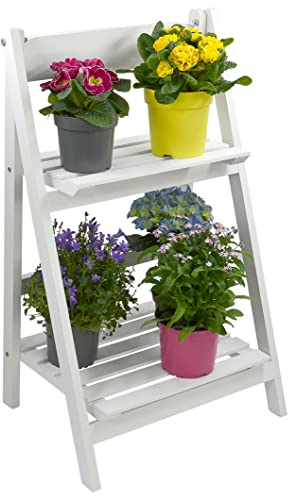 Möbelbörse Blumentreppe Blumenetagere Pflanzentreppe Blumenleiter Blumenständer Gartenregal Blumenbank Kräuter Ständer Leiter Weiß