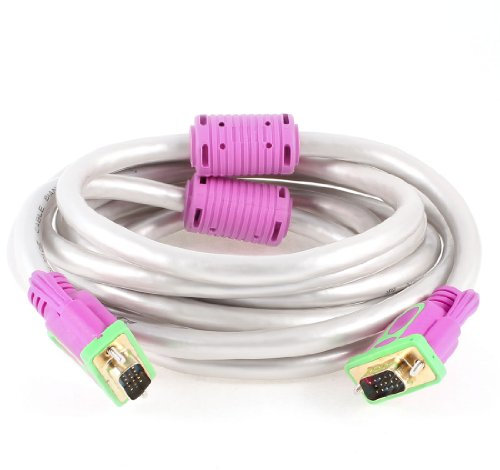 Ruilogod 3Meter 15 pin SVGA VGA maschio a maschio cavo bianco per Monitor PC TV