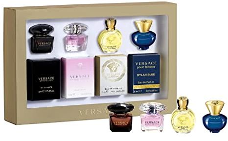 Versace Gifts & Sets Womens Mini Set (Crystal Noir/Bright Crystal/Eros Pour Femme EDT, Pour Femme Dylan Blue EDP)