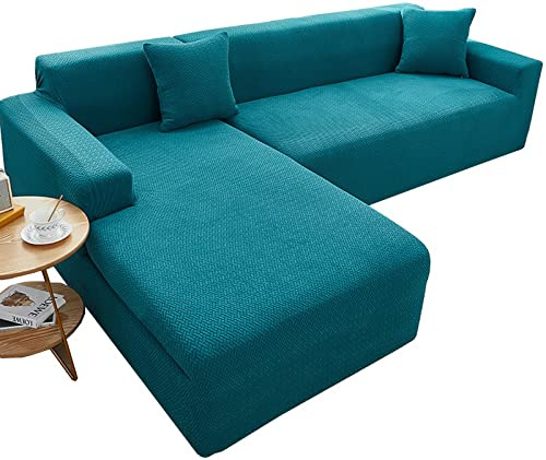 uyeoco Sofa Überzug Sofabezug L U Form Grau/Braun Couchbezug Sofahusse Rechts/Links Sofa Couch Hussen 1 2 3 4 Sitzer Ecksofa Stretch Eckcouch L-vormig Bezug L-Förmige Sofabezüge