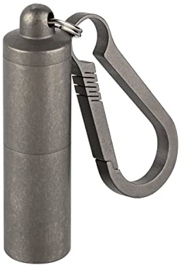 NHDT SW631 Schlüsselanhänger aus Titan mit 2 Fächern, wasserdicht, für Reisen im Freien und Camping (inklusive Titan-Clip)