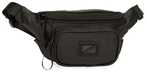 Pepe Jeans Hoxton Riñonera con Bolsillo Negro 30x13x5 cms Poliéster y PU