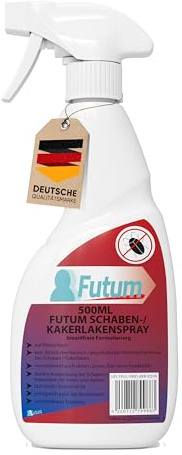FUTUM Kakerlaken Spray | Schabenspray 500ml | mechanische Formel | direkte Kakerlakenbekämpfung | Auf Wasserbasis gegen Schaben | Immobilisiert Insekten und Eier