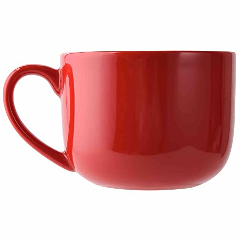 CAILIDE Jumbo Soup Mug 50oz/1420ml lagrge Ceramic Soup Mug Oversized Soup Bowls with Handles for Coffee, Tea, Ice Cream, Cereal (Red)