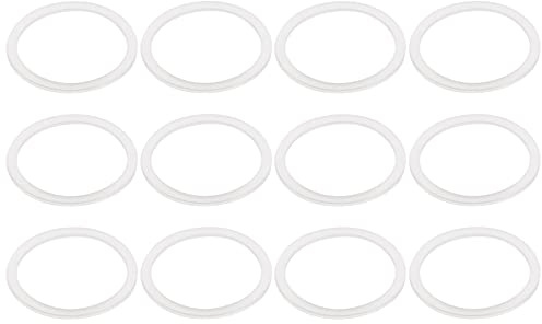 QUARKZMAN Silicona Sellos para Albañil Tarro, 12uds - Goma Junta para Vidrio Tarro, Amplia Boca Fugas Prueba Adapta Envasado Tapas (Blanco)