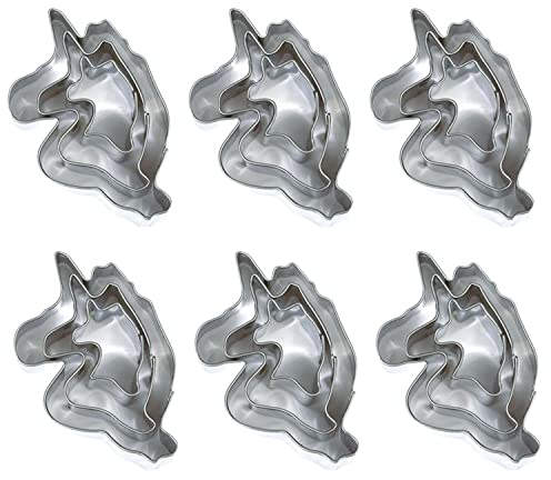 18 mini cortadores de galletas de acero inoxidable - unicornios
