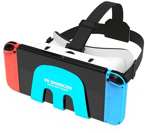 Switch VR Headset Designed for Nintendo Switch VR Headset & Switch OLED Console with Adjustable Lens for a Virtual Reality Gaming Experience and for Labo VR 3D Goggles Head Strap