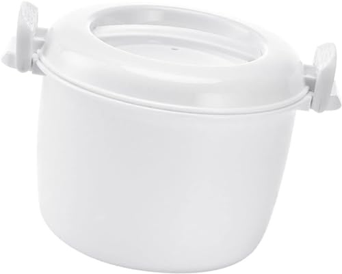 Microwave Rice Maker, Mini Microwave Rice Cooker Vegetable Steamer Set,Portable Travel Removable Non- Stick Pot Kitchen Cookware for Cooking Soup Rice Stews Oatmeal Pasta
