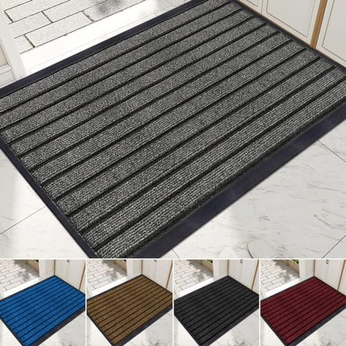 Milosc New Stripe Design Washable Non Slip Door mat Barrier Mats For Indoor & Outdoor Home Hallway Commercial Mat Entrance Mats Rubber Mats Large Kitchen Mats Small Entrance Mat