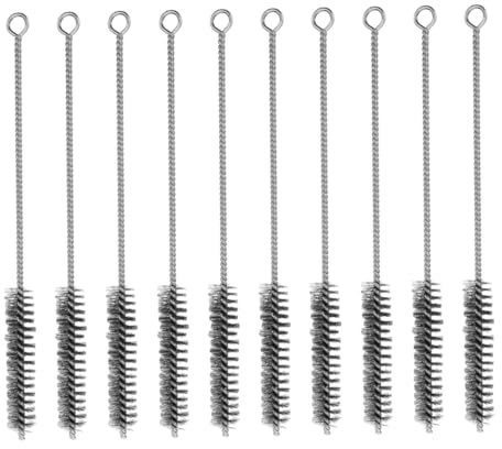 minkissy 10pcs Tube Wire Long Handle Pipe Cleaning Brush Useful Cleaning Tools for Tube and Pipe Wire Brush for