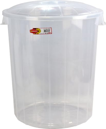 Catergold Storage Lock Bin 50L Transparent Plastic Bin Kitchen Food Storage Basket with Lid BPA Free (1)