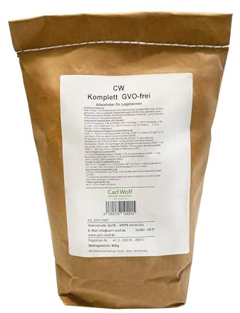 Carl Wolf Lege Komplett - Alleinfuttermittel für Legehennen, fein gebrochen, 800g - Probiergröße - für Hühnerfutter - Wachteln - Enten - Ziervögel