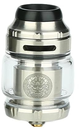 Zeus X RTA Atomizzatore(senza logo), sigaretta elettronica 316 in acciaio inox 25mm diametro Vape DIY Tank con bobine prefabbricate per 510 thread box Mod Vaper Kit -No Nicotine (Argento)