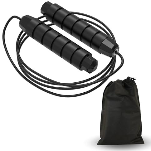 MAHESA® Springseil 2,80 m, verstellbare Länge + Aufbewahrungstasche, Gym Zubehör, Springseil für Erwachsene und Kinder