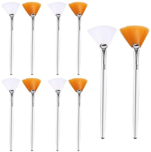 10 Pezzi Spazzole per Maschera, Maschera Facciale Applicatore, Morbido Ventaglio Facciale Pennello, per Trucco Strumenti Crema Maschera Fango Peeling Maschera pennello maschera viso spazzola viso