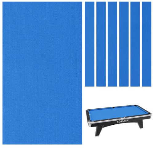 KONLLEN Billardtischdecke aus Filz mit 6 Stoffstreifen, vorgeschnittene Billardtischdecke, Filz, Billardtuch für amerikanische Billardtische mit neun Bällen