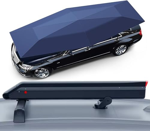 HCAUYNN Cochera MóVil 149×106 Totalmente AutomáTica, Fuerte ConexióN De Metal Puro, Cubierta De Carpa con Paraguas para Auto, Protege De Gotas De Granizo Y Lluvia,Blue