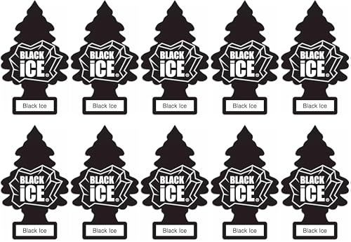 LittIe Trees Car Freshener, Black Ice Scent, 10-Pack