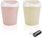 Pattumiera da Tavolo,TIE-DailyNec Mini Cestino con Coperchio, Cestino per Rifiuti da Tavolo in Plastica, Cestino Ufficio con Coperchio per Bagni, Uffici, Studi (Rosa, Beige)