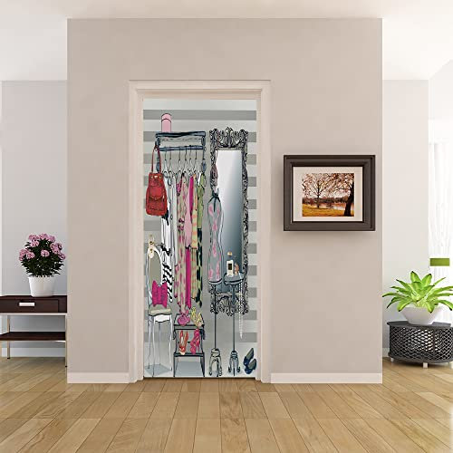 3D Türtapete 70x200 Türaufkleber Selbstklebend Türfolie Poster Fototapete Türbilder Türtattoos Wasserdichte Tür Stickers für Kinderzimmer Wohnzimmer Badezimmer Kleiderbügel