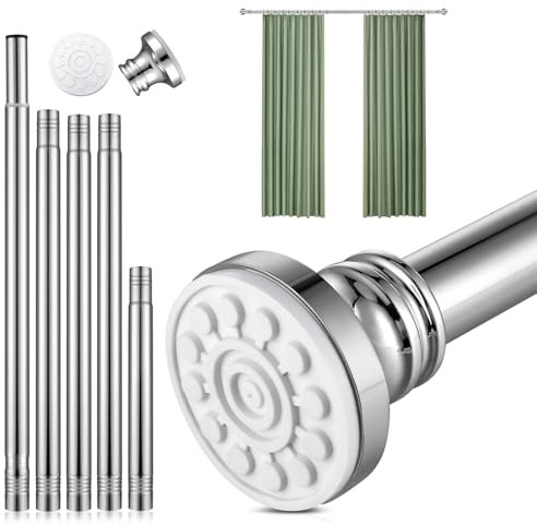 Barra extensible de 68 a 200 cm para cortina de ducha, conjunto de barras telescópicas sin taladrar de acero inoxidable para cuarto de baño, armario, puerta, cocina