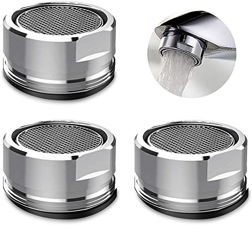 Tap Faucet, 3 Pack Tap Aerators 24mm Replacement Part, Brass Male Spout Threaded Aerator with Gasket, Polished Chrome