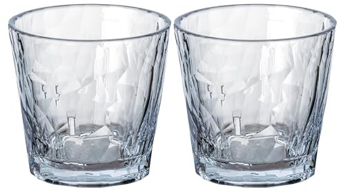 Koziol Superglas Club No. 22, 2 Stück, 250 ml, Wein-Tumbler, Glas aus kristallklarem Kunststoff, luxuriös, unzerbrechlich, wiederverwendbar, Party, Camping, 2er Set (luxury light grey)