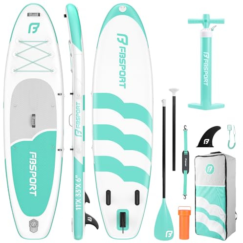 FBSPORT Tavola SUP Gonfiabile Adulti 335 cm, Extra Larga da 15 cm Stand Up Paddle Board, capacità di Carico di 160 kg, Set Completo con Pagaia, Pompa, Perfetto per Viaggi di Surf Yoga
