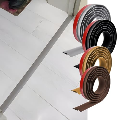 MYXJX door threshold strip, Self-Adhesive Door Threshold Strip - 1M PVC Floor Transition Edging Trim, 3.5/5/7cm Width (Gray, W-7cm) for Laminate Flooring(Brown,W-7cm)