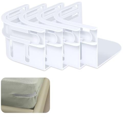 flintronic 4 PCS Clip di Fissaggio per Lenzuolo, con Strisce di Bloccaggio, Materasso Angoli Antiscivolo per Lenzuolo, per di Fissaggio Angoli Lenzuola Mantieni I Fogli Fermi E Stretti