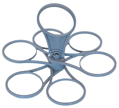 KLINNA Porte-gobelet pliable pour 6 gobelets avec poignée - Porte-gobelet robuste idéal pour les festivals, les événements sportifs et les concerts à la maison - Peu encombrant et compact - Gris