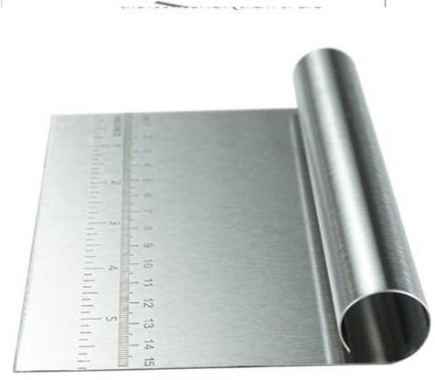 GRADENEVE Raspador de Masa de Acero Inoxidable con Escala de Medición de Cortador de Masa y Utensilio de Repostería Seguro y Preciso para Cocina y Pastelería