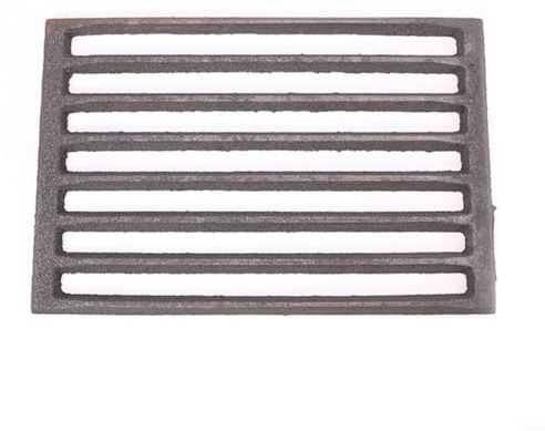 HomeVortex Square Cast Iron Fire Grate for Fireplace, Replacement Part with Optimized Air Circulation, Secure Firewood Placement and Efficient Burning for Home Heating(25.5 * 17CM)