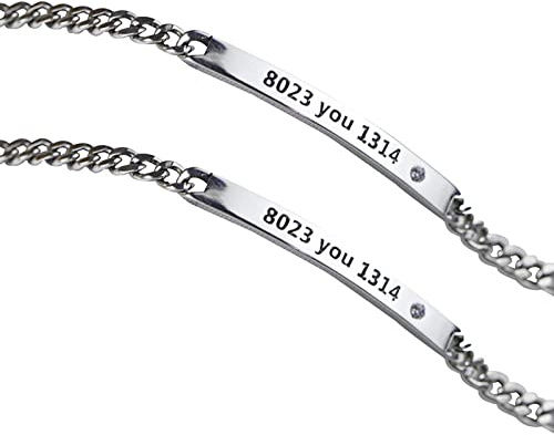 LYGBAOFUL Pulsera de eslabones de Plata de Ley 925 con Barra, Elegantes Pulseras para Parejas, joyería para Hombres y Mujeres