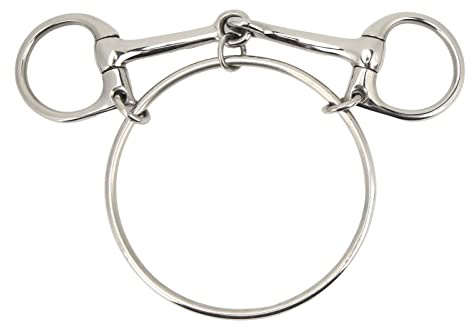MEEVINWH Morso per bocca di cavallo in acciaio inossidabile da 125 mm, anello allentato per allenamento all'aperto, morso per cavallo da 5 pollici