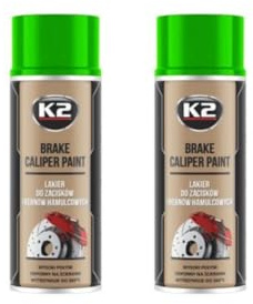 PG K2 Green Brake Caliper Spray Paint, 260°C Heat Resistant Lacquer, OEM Quality, 400ml, 2 Cans