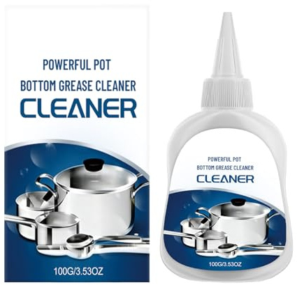 Potente limpiador de grasa para fondo de ollas, limpieza de fondo negro, limpiador y pulidor de ollas y sartenes de acero inoxidable, limpieza de cocinas multiusos con aceite pesado (1 unidad)