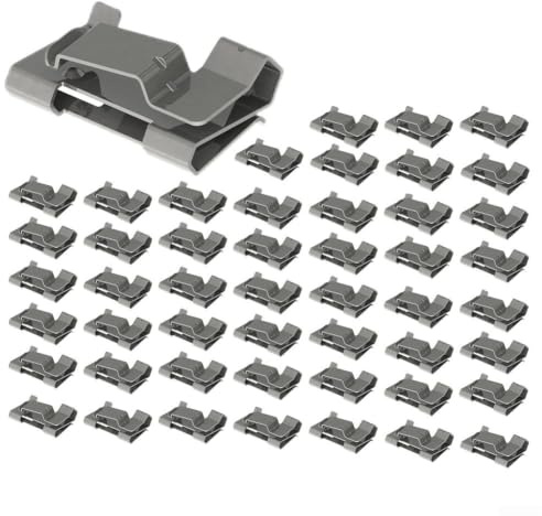 Vasiumic Solar-Stahl-Clips, 304 Draht, PV-Kabelhalter, Widerhaken-Werkzeug, 50 Stück, Installationsrohr-Management, silberfarbenes Paneel (50 Stück)