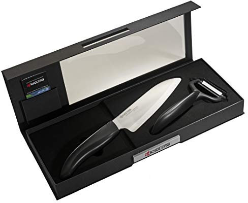 Kyocera 370200 Geschenkset Kochmesser und Sparschäler, schwarz