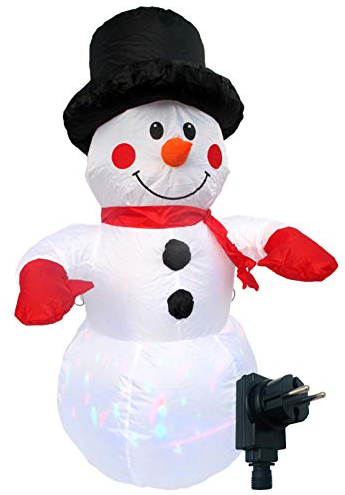 Bonetti Selbstaufblasender Schneemann mit LED-Beleuchtung 120 cm